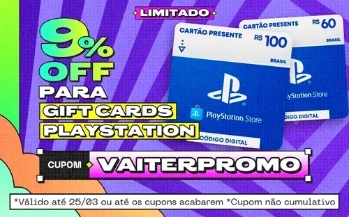 R$530 Playstation Store - Carto Presente Digital